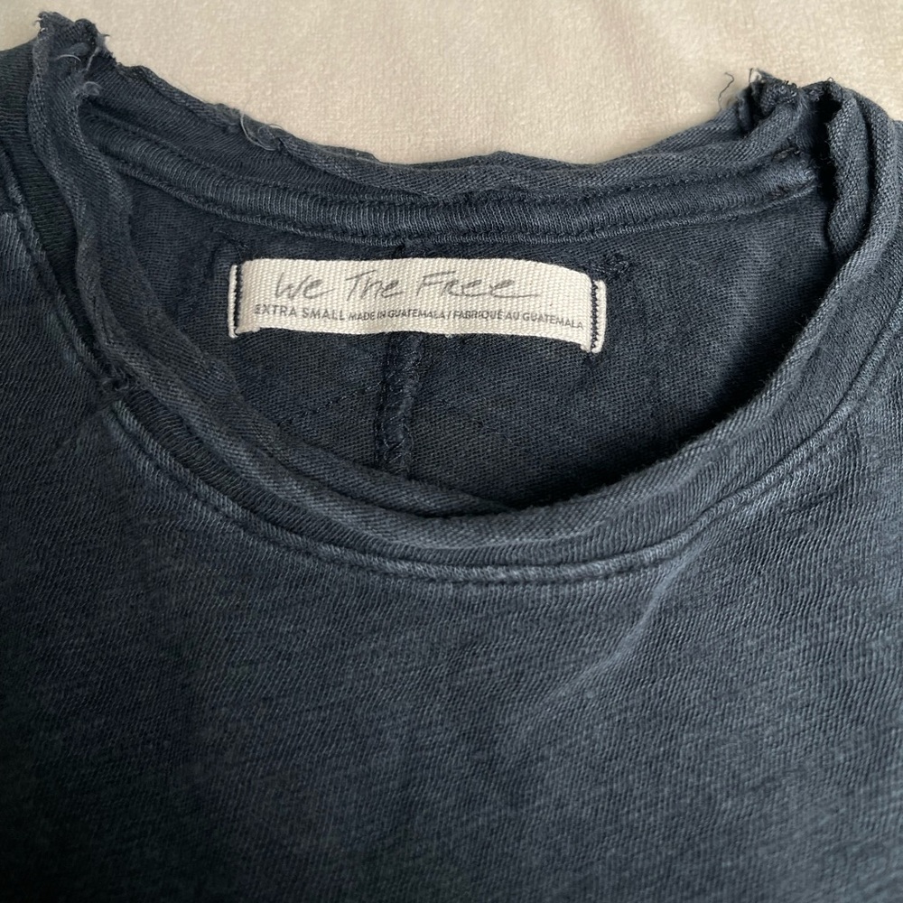 Free People We The Free Be My Baby Washed Black T-Shirt XS NWT - Picture 8 of 8